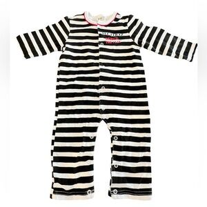 Baby Alcatraz Prison Striped Romper 18M Black White San Francisco EUC